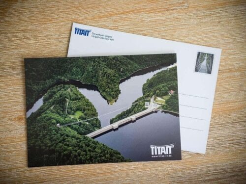 Hängebrücke TitanRT - Luftaufnahme Stausee | Postkarte Stadtansichten Harzdrenalin