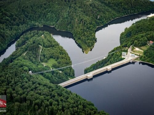 Rappbodetalsperre und Hängebrücke im Oberharz