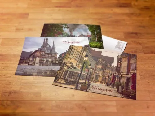 Postkarten der Stadtansichten Wernigerode