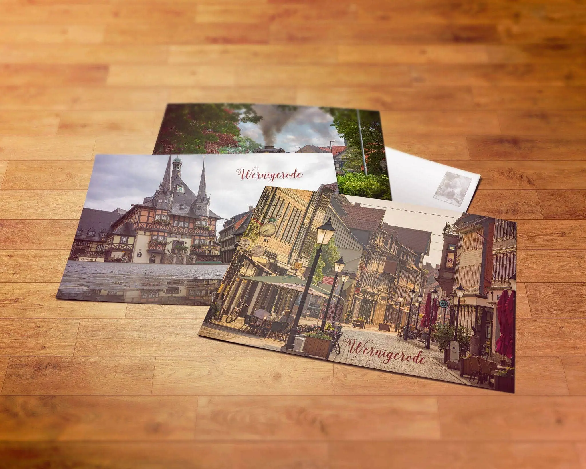 Postkarten der Stadtansichten Wernigerode