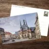 Postkarte Rathaus und Marktplatz im Sommer