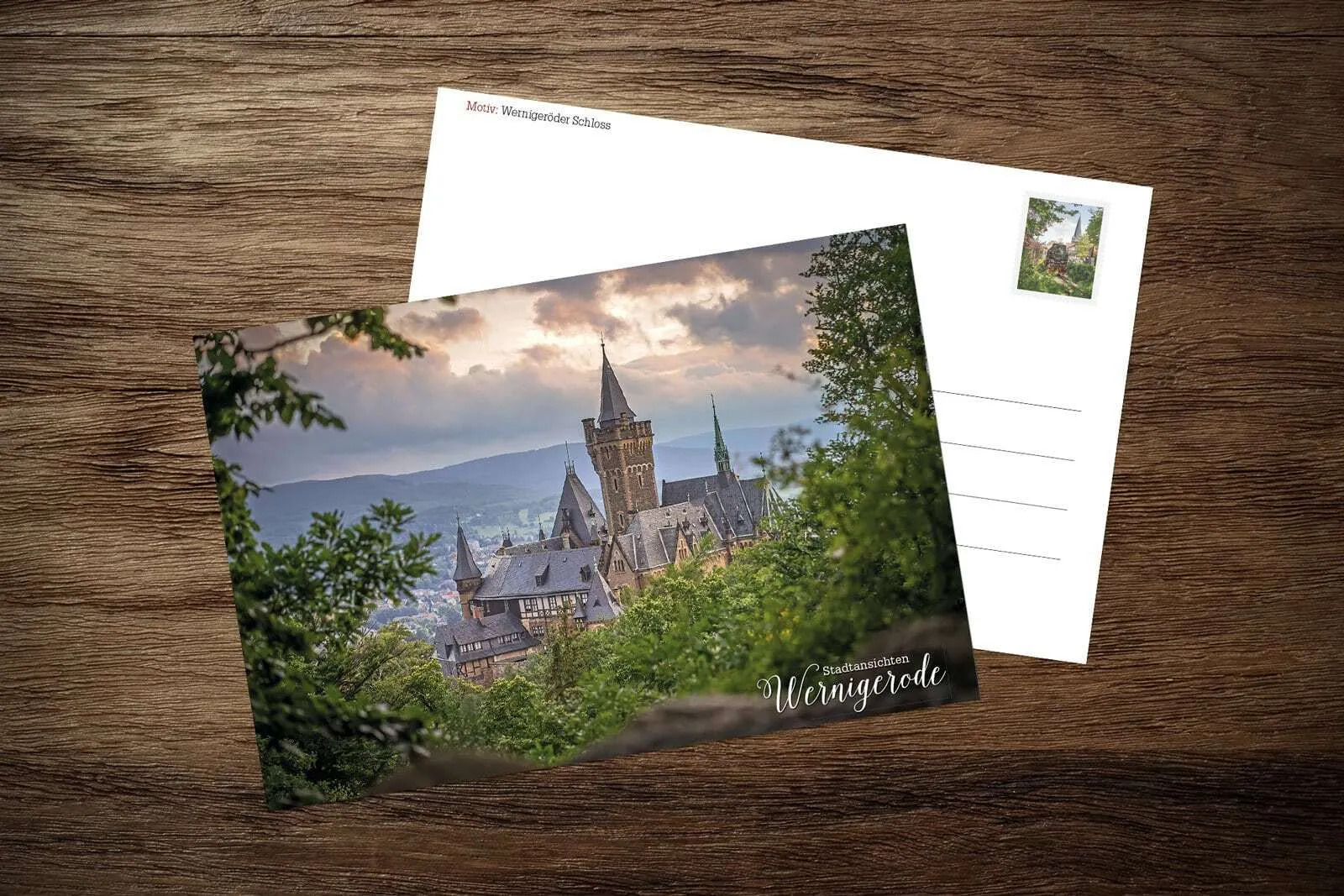 Postkarte: Schloss im Sommer