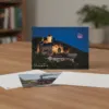 Postkarte mit beleuchteter Schloss Wernigerode bei Vollmond, Blutmond