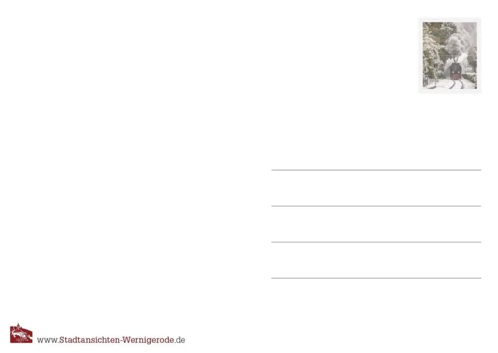 Rückseite | Postkarte | Stadtansichten Wernigerode Breite Straße | Wernigerode (Postkarte)