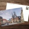Postkarte Rathaus und Marktplatz im Sommer